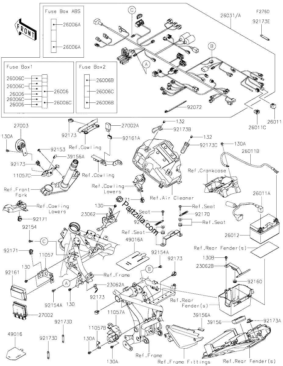 Diagrama de CHASSIS ELECTRICAL EQUIPMENT