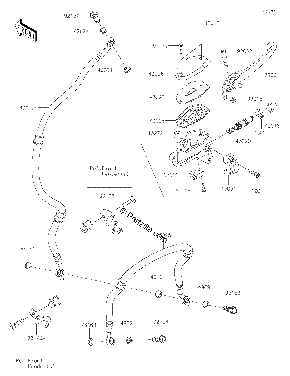 Diagrama de FRONT MASTER CYLINDER