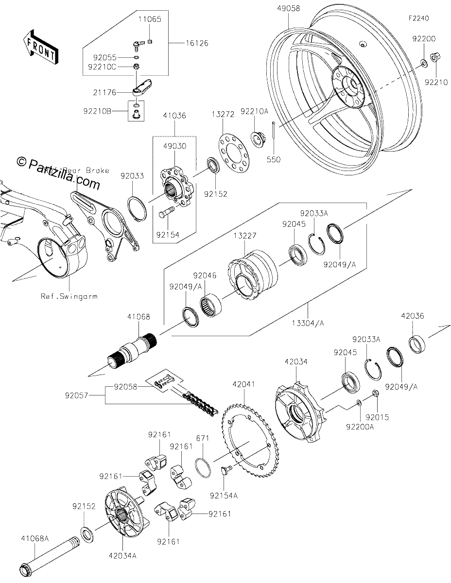 Diagrama de REAR WHEEL CHAIN