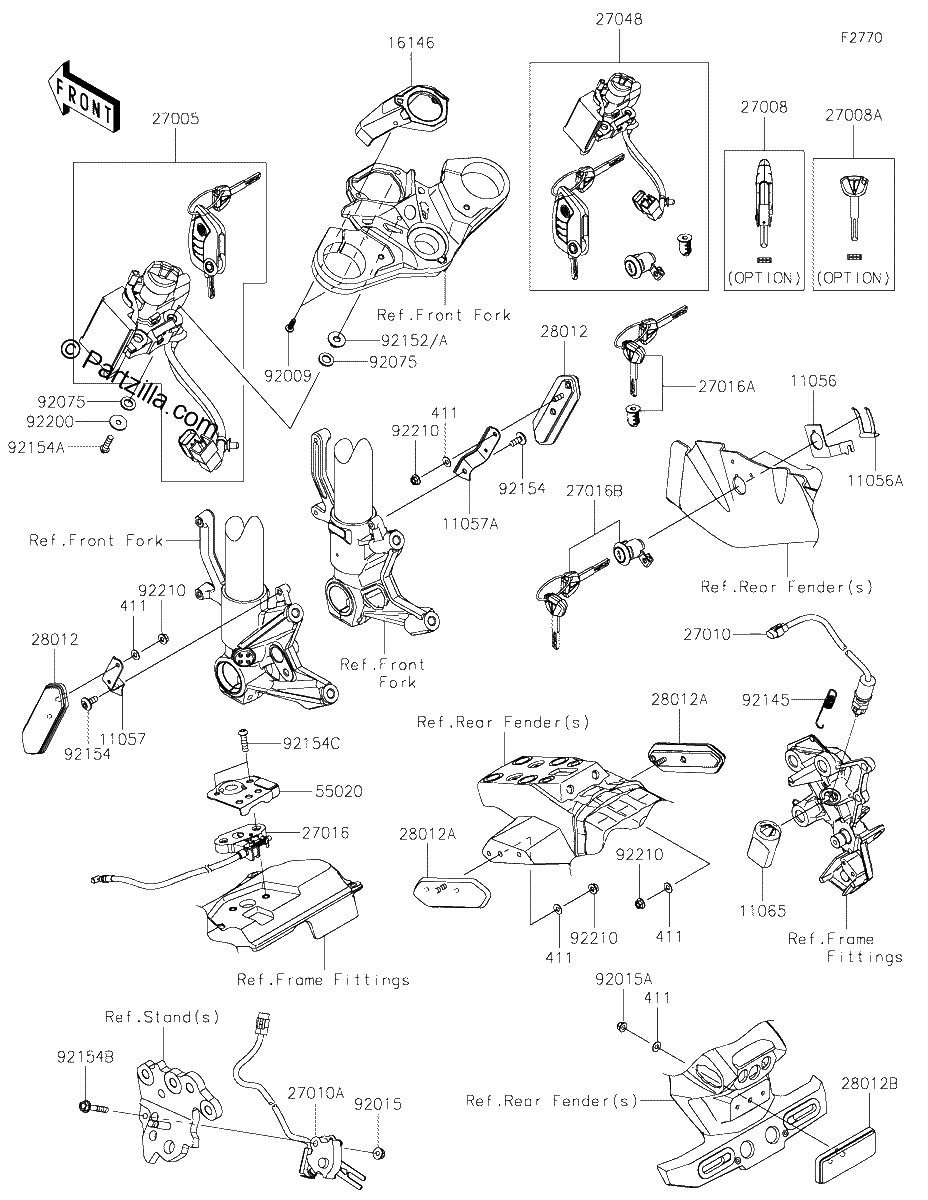 Diagrama de IGNITION SWITCH LOCKS REFLECTORS