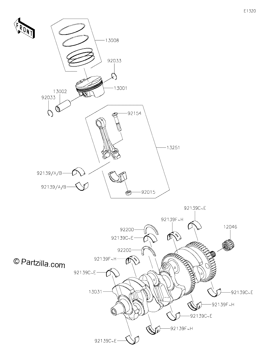 Diagrama de CRANKSHAFT PISTON S