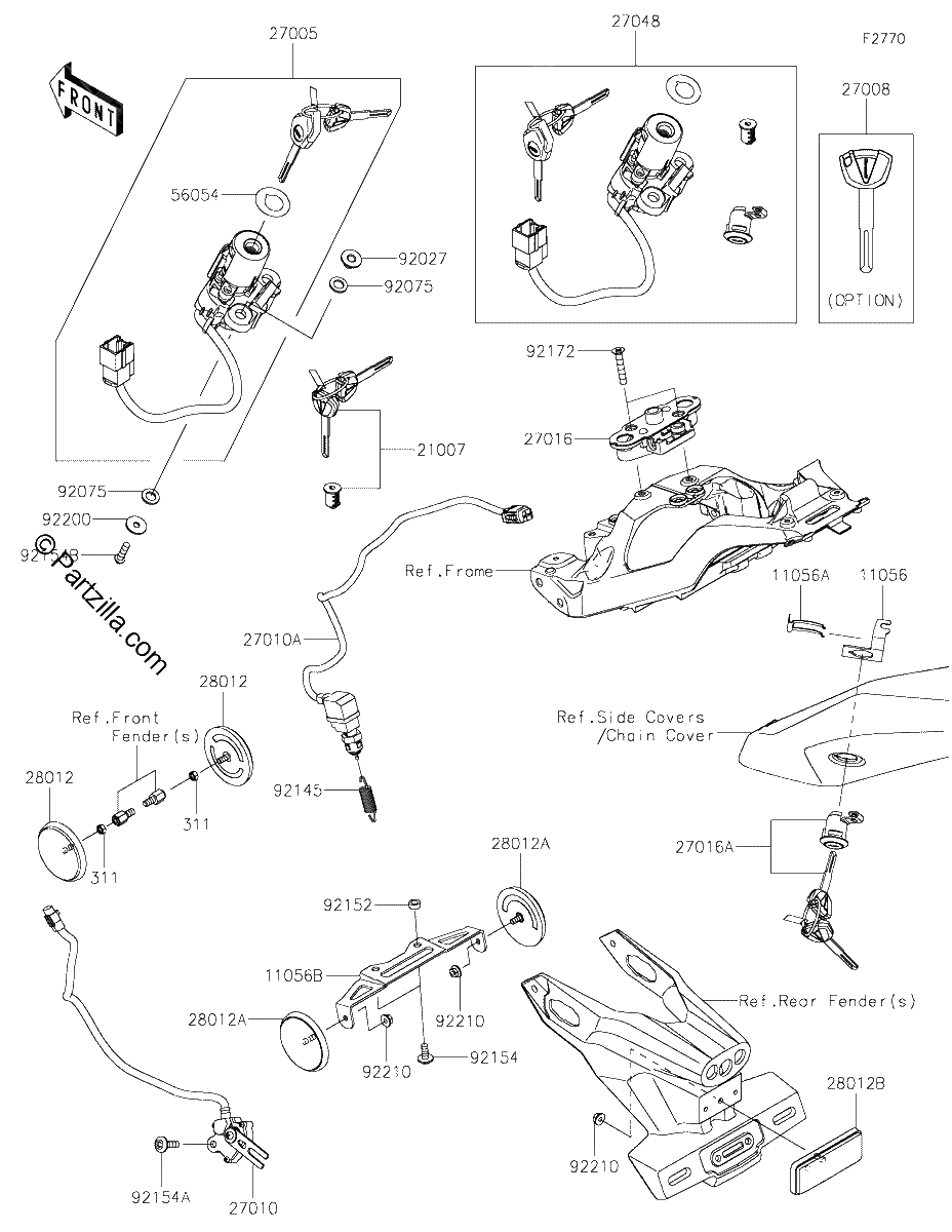 Diagrama de IGNITION SWITCH LOCKS REFLECTORS