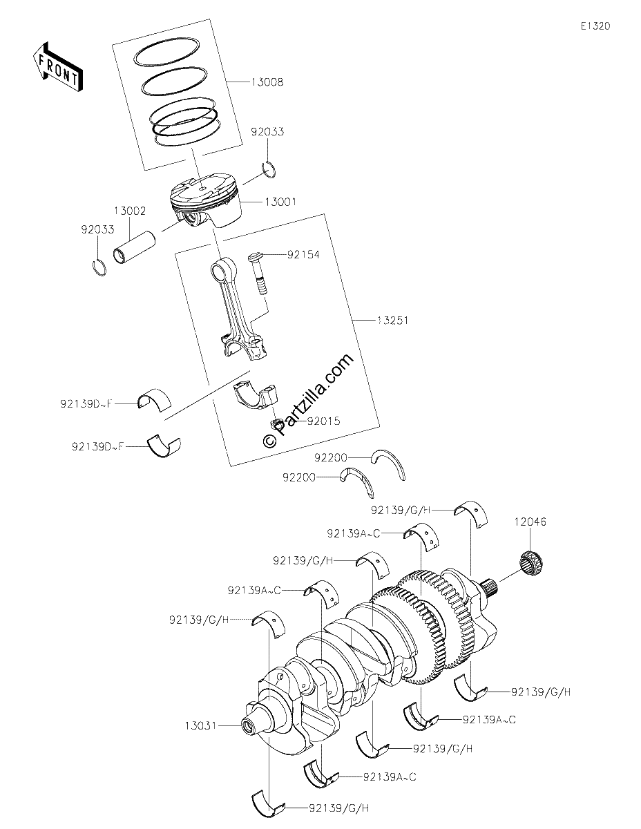 Diagrama de CRANKSHAFT PISTON S