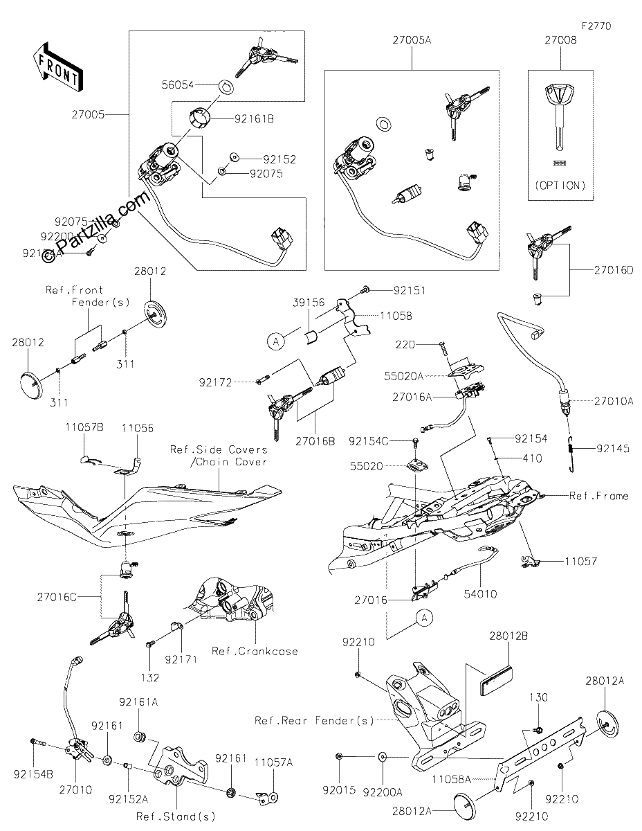 Diagrama de IGNITION SWITCH LOCKS REFLECTORS