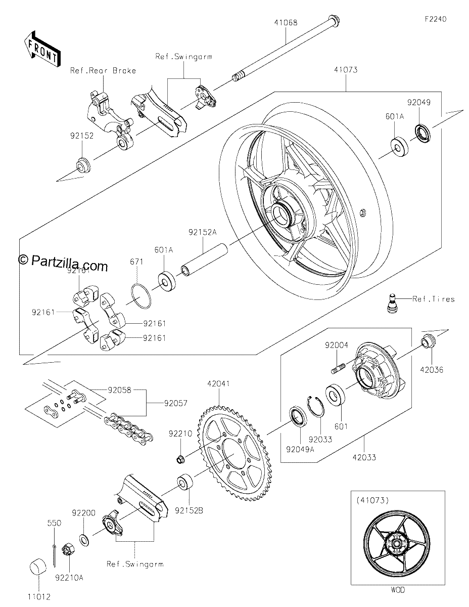 Diagrama de REAR WHEEL CHAIN
