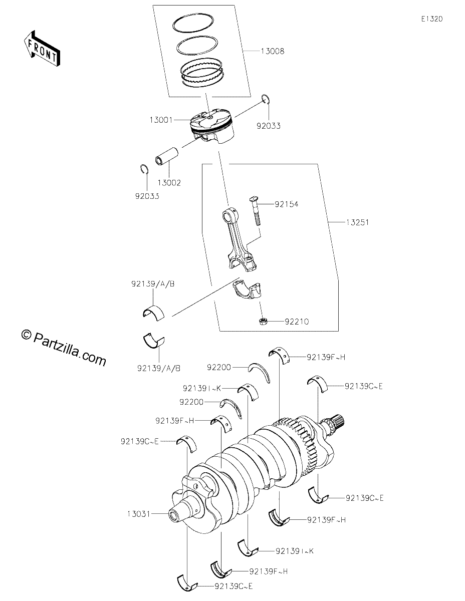 Diagrama de CRANKSHAFT PISTON S