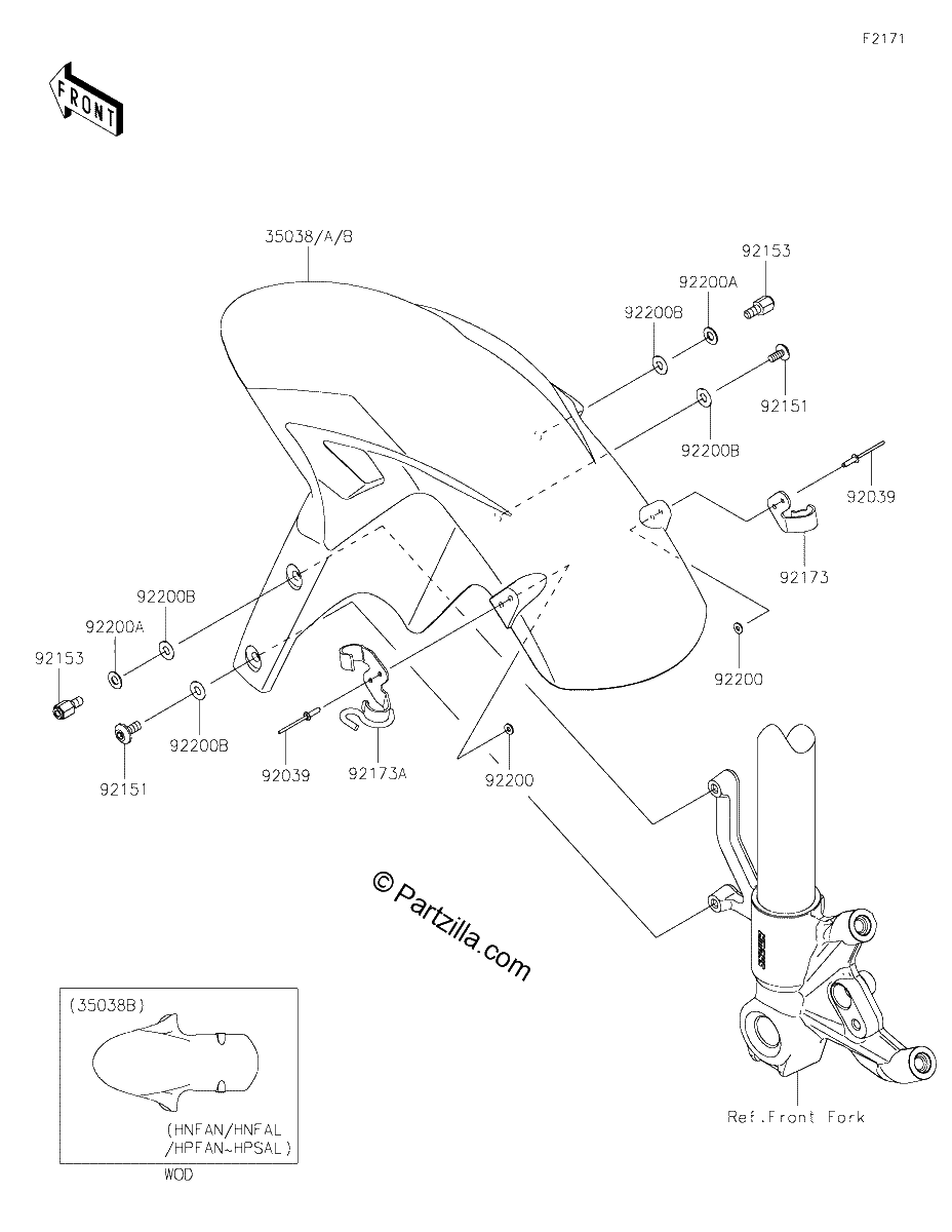Diagrama de FRONT FENDER S
