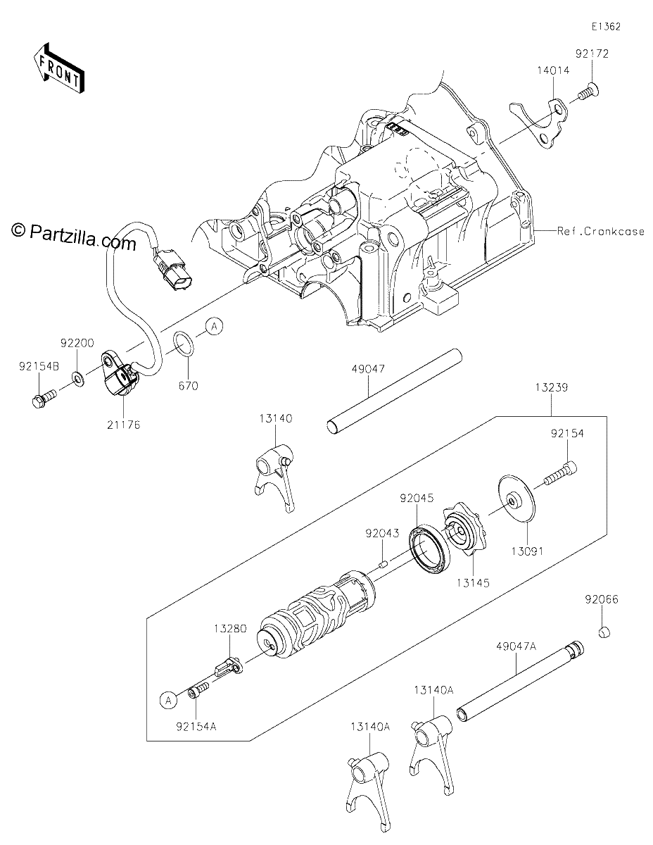 Diagrama de GEAR CHANGE DRUM SHIFT FORK S