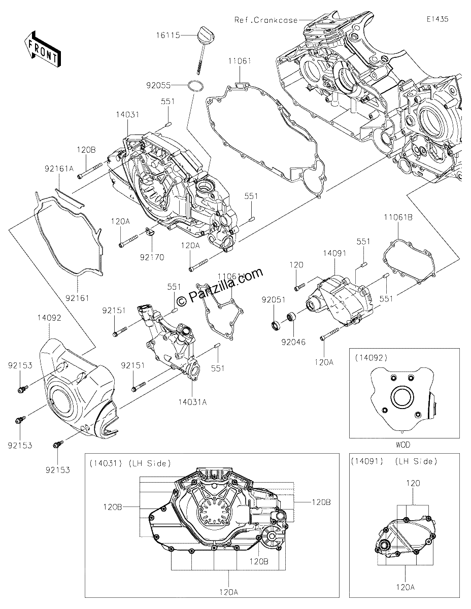 Diagrama de LEFT ENGINE COVER S