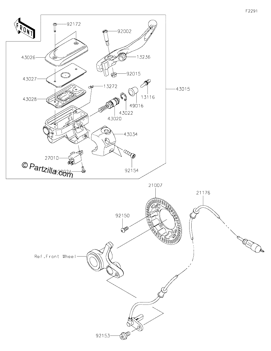 Diagrama de FRONT MASTER CYLINDER