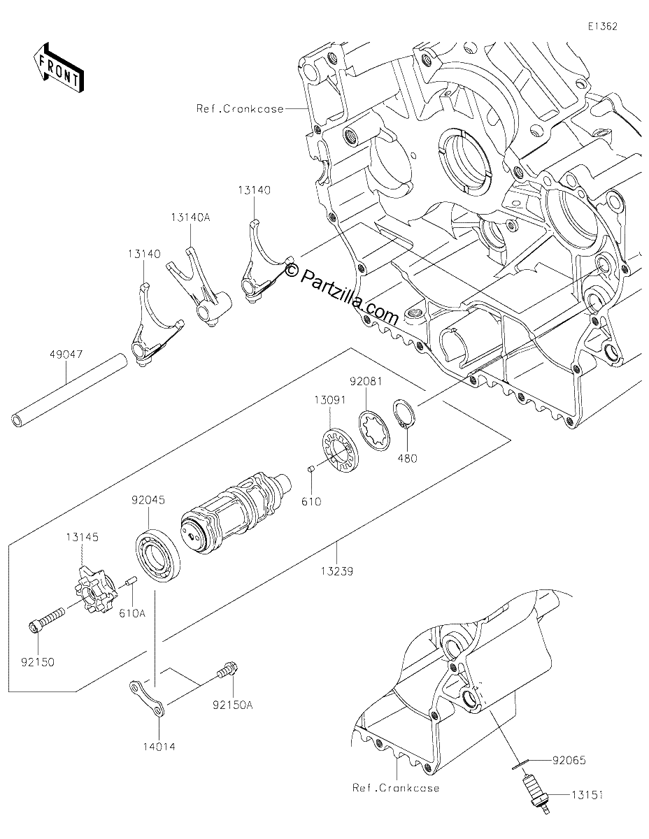 Diagrama de GEAR CHANGE DRUM SHIFT FORK S