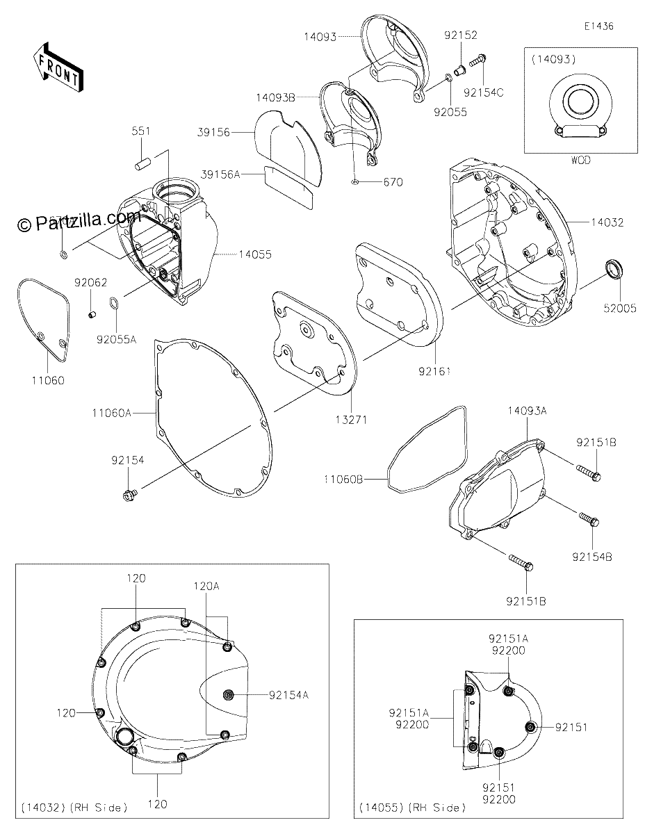 Diagrama de RIGHT ENGINE COVER S