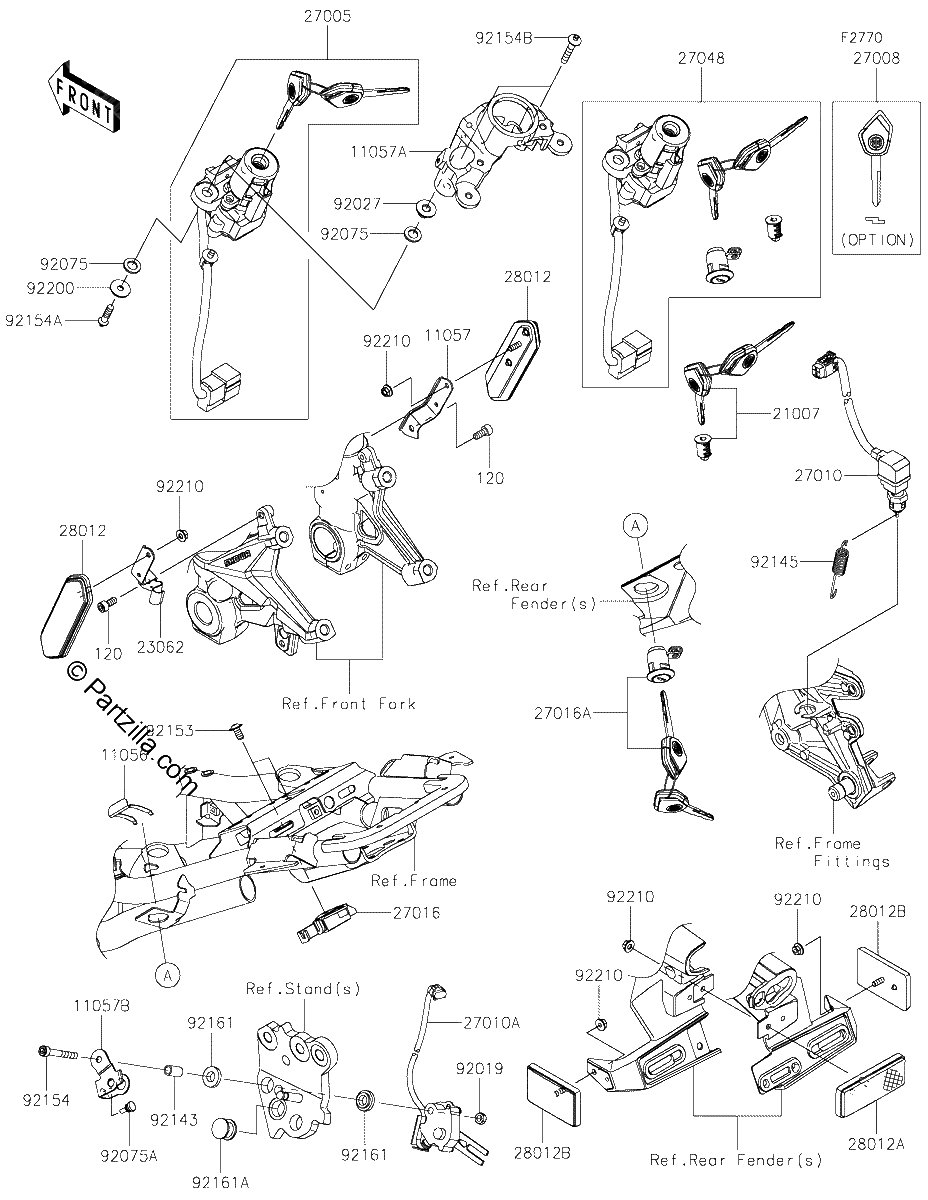Diagrama de IGNITION SWITCH LOCKS REFLECTORS