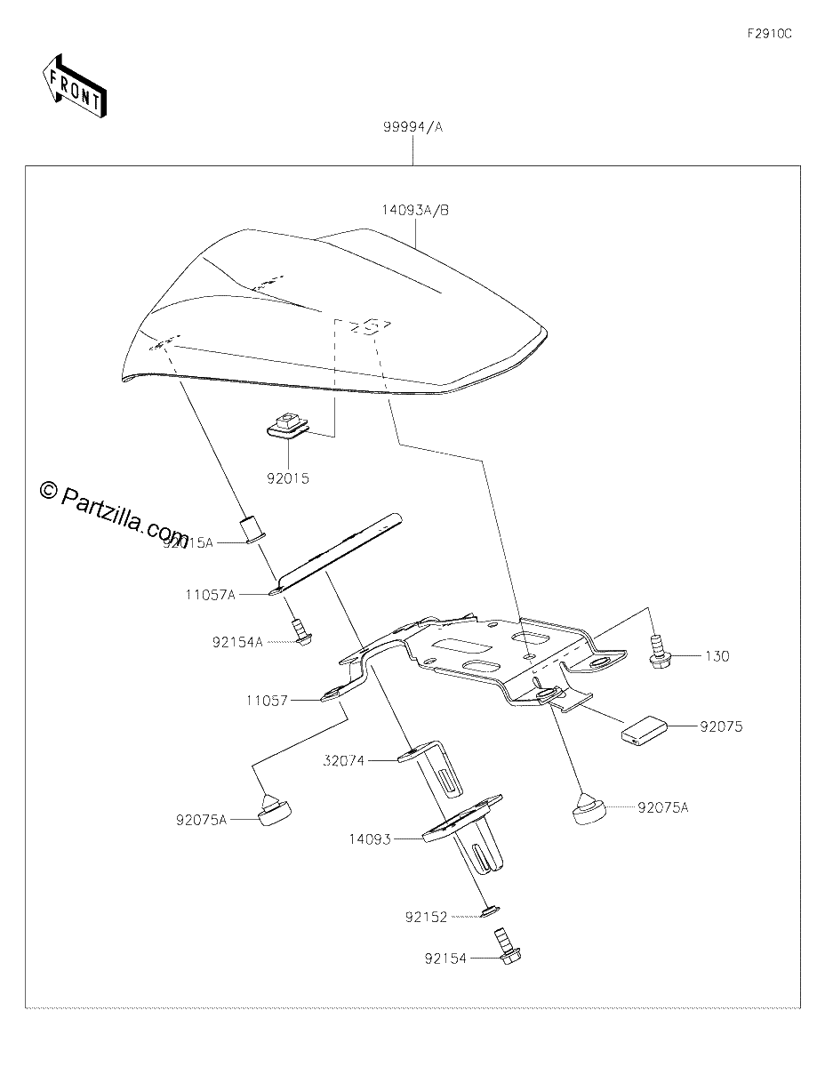 Diagrama de ACCESSORY PILLION SEAT COVER