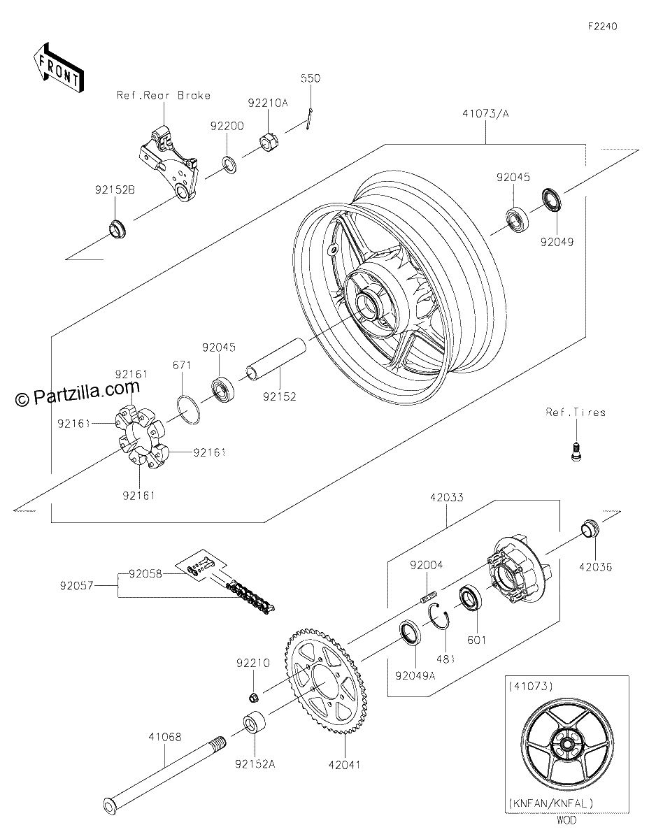 Diagrama de REAR WHEEL CHAIN