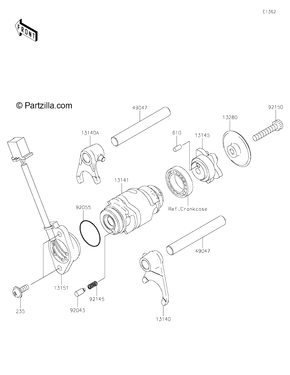 Diagrama de GEAR CHANGE DRUM SHIFT FORK S