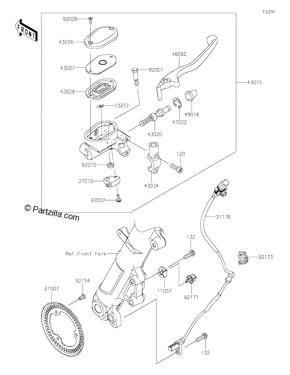 Diagrama de FRONT MASTER CYLINDER