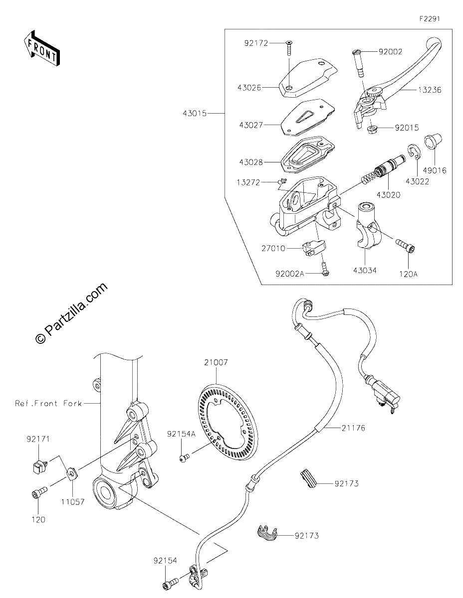 Diagrama de FRONT MASTER CYLINDER