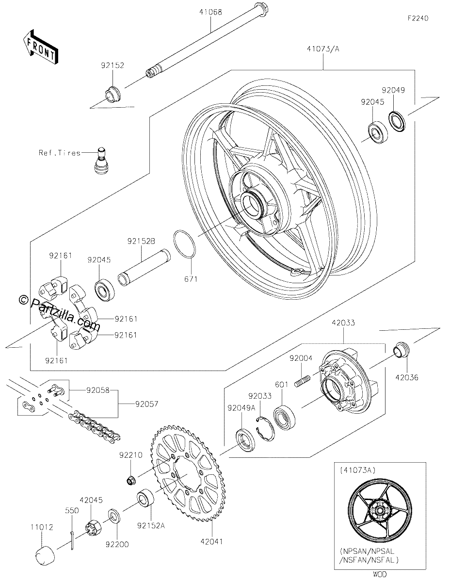 Diagrama de REAR WHEEL CHAIN