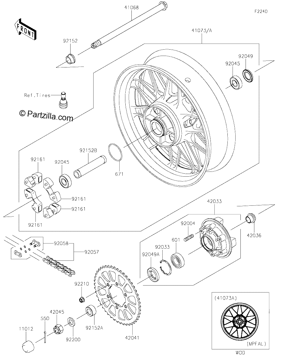 Diagrama de REAR WHEEL CHAIN