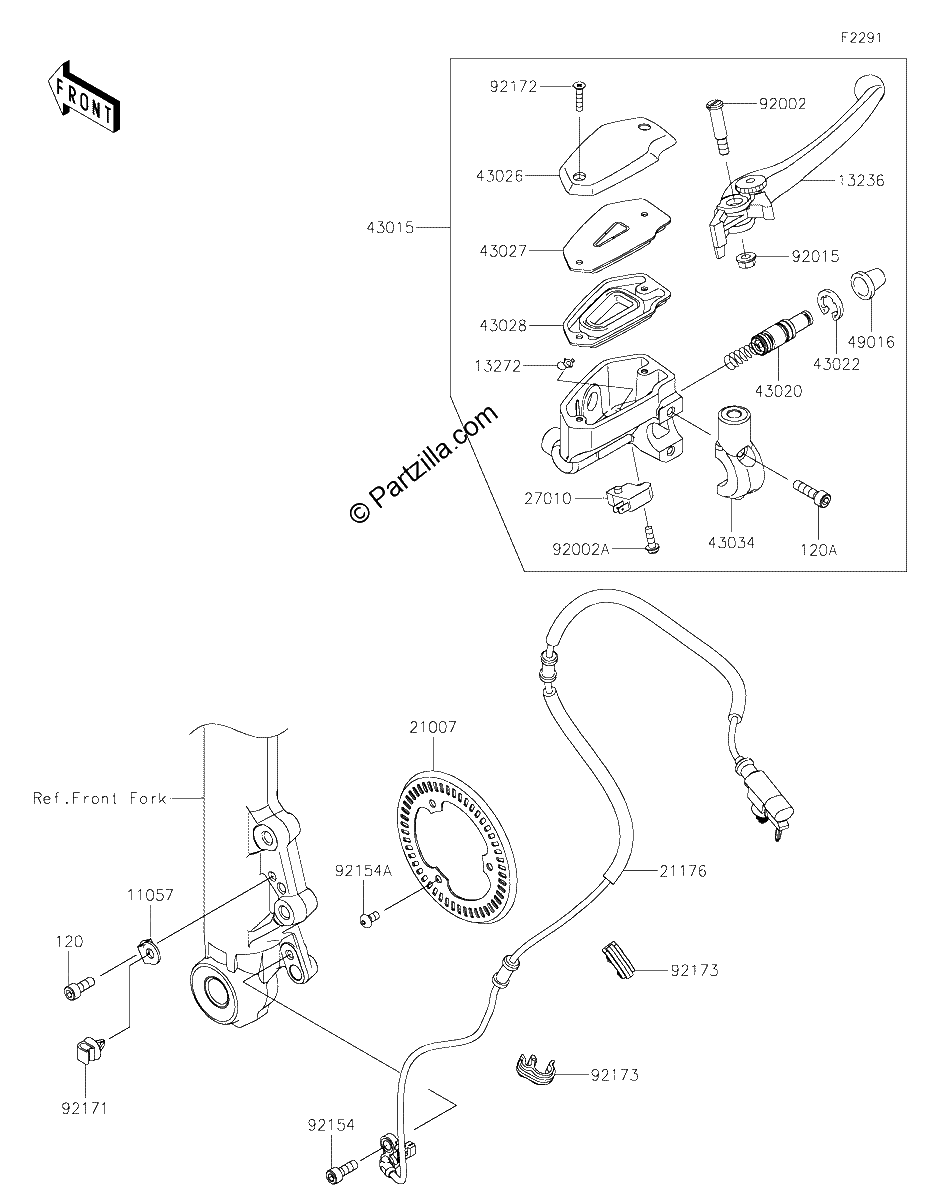 Diagrama de FRONT MASTER CYLINDER