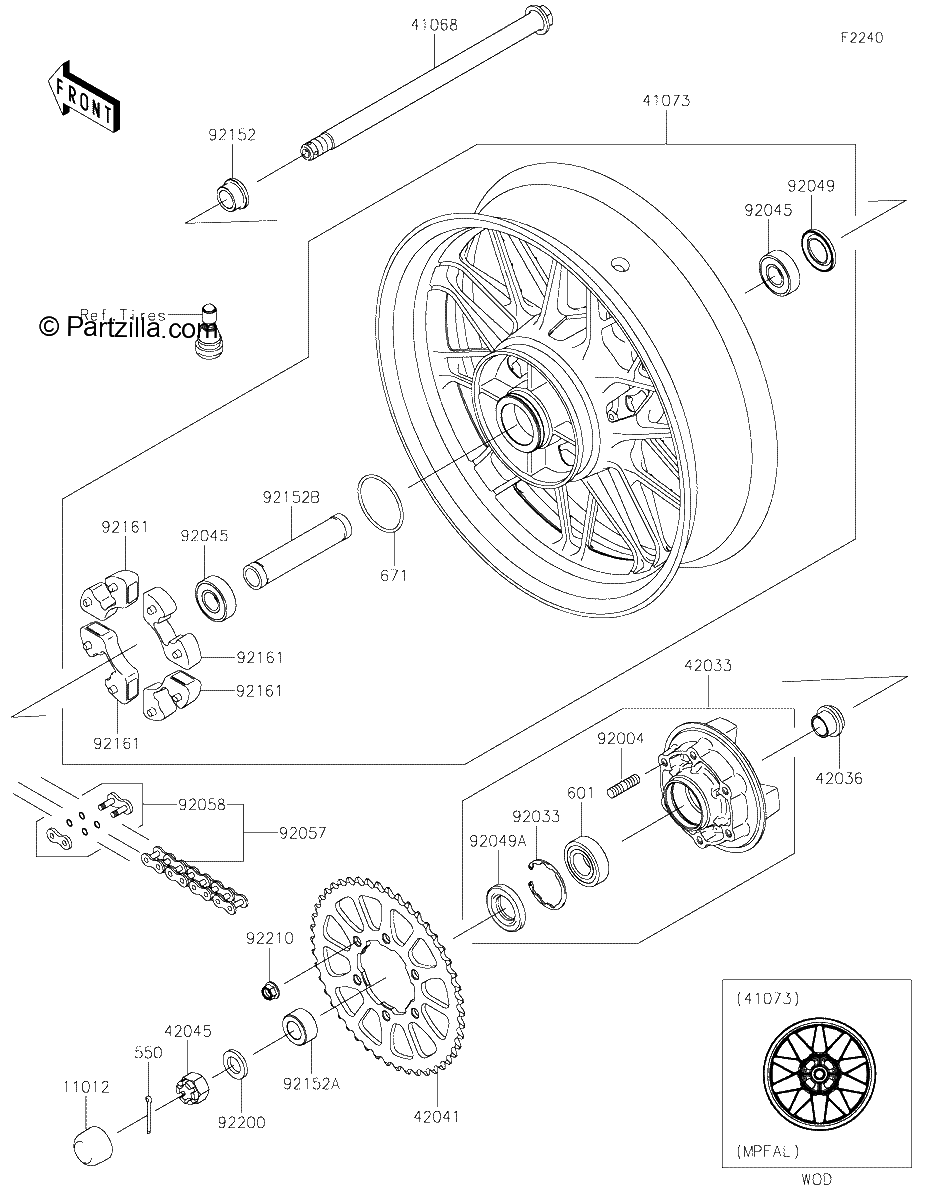 Diagrama de REAR WHEEL CHAIN