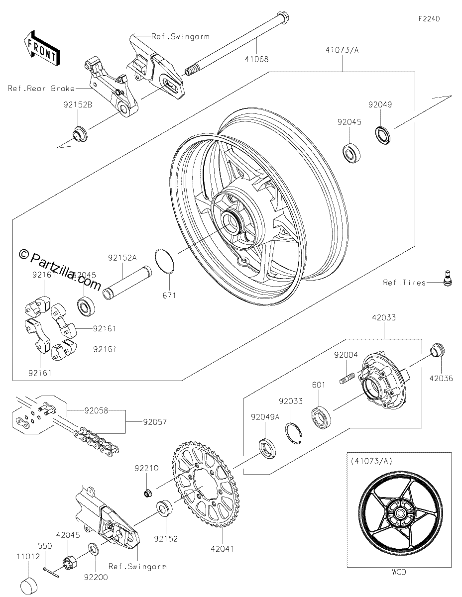 Diagrama de REAR WHEEL CHAIN