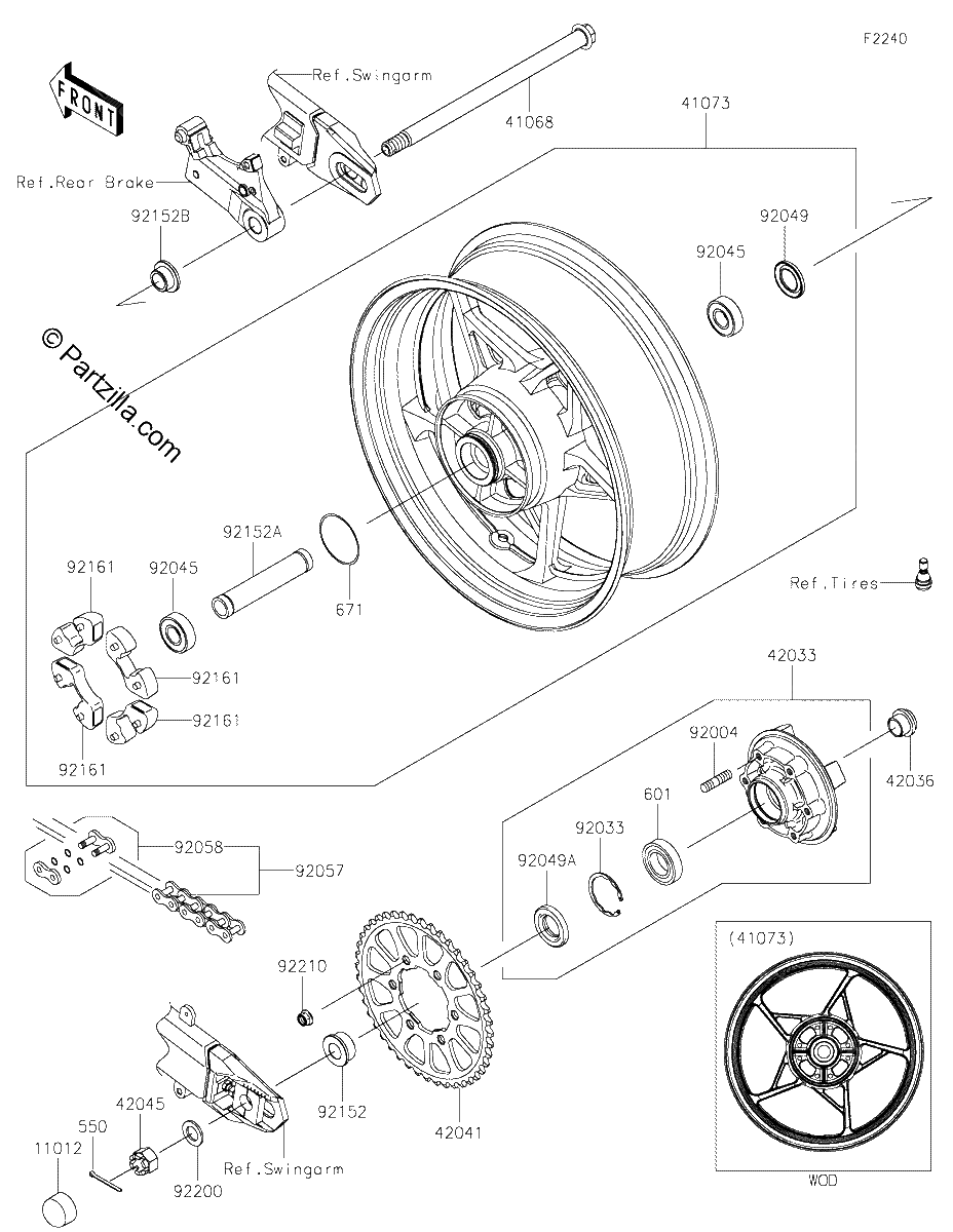 Diagrama de REAR WHEEL CHAIN