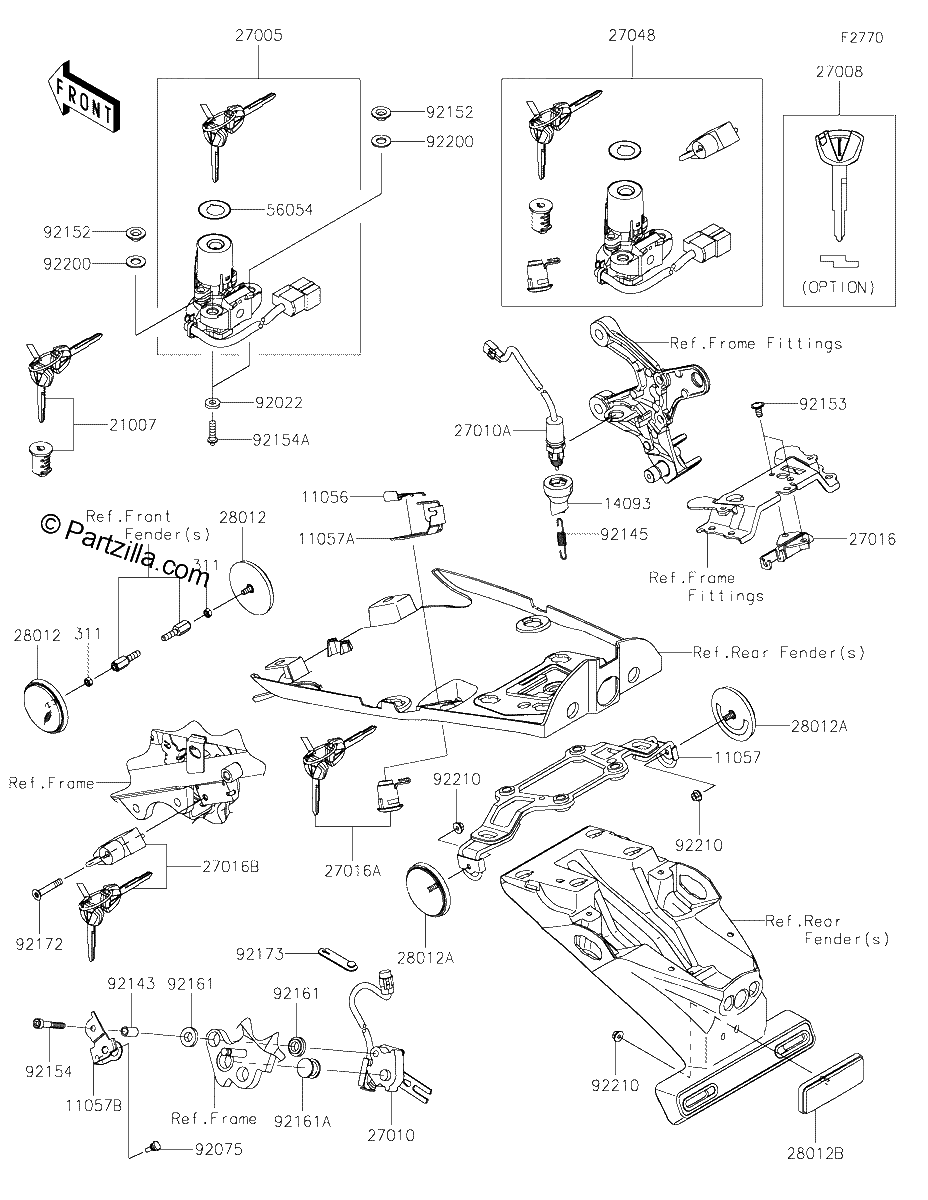 Diagrama de IGNITION SWITCH LOCKS REFLECTORS