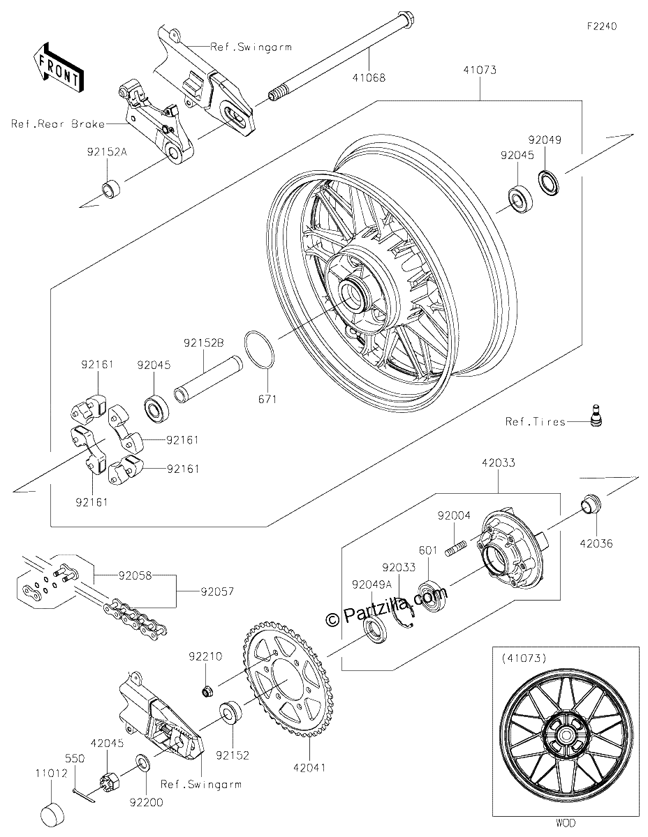 Diagrama de REAR WHEEL CHAIN