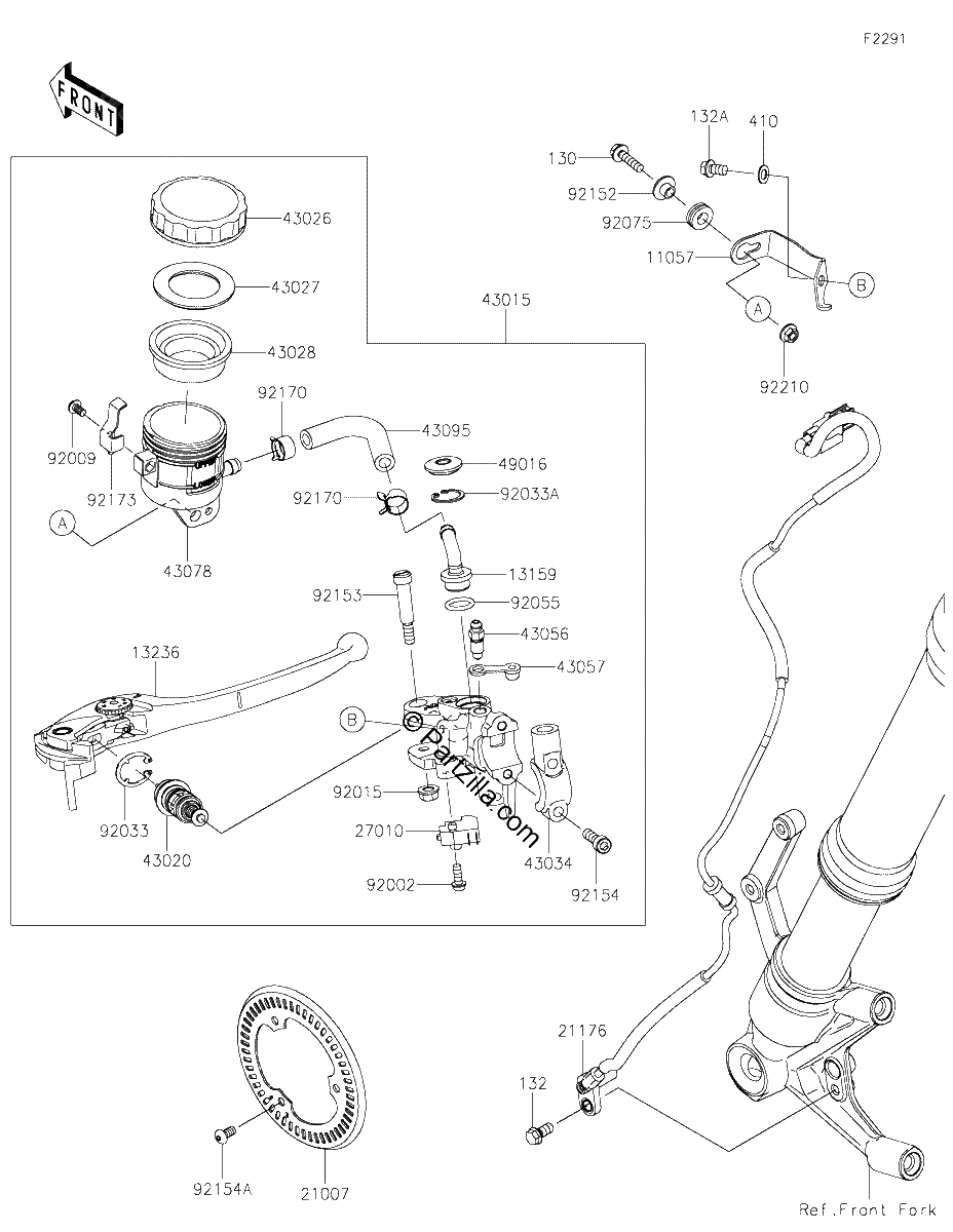 Diagrama de FRONT MASTER CYLINDER