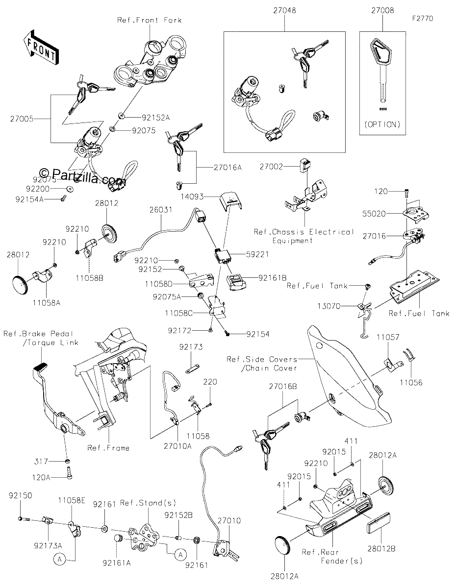 Diagrama de IGNITION SWITCH LOCKS REFLECTORS