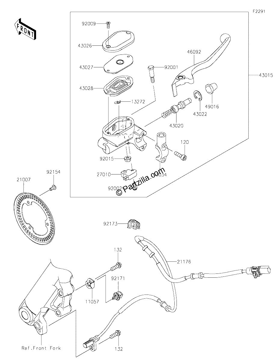 Diagrama de FRONT MASTER CYLINDER