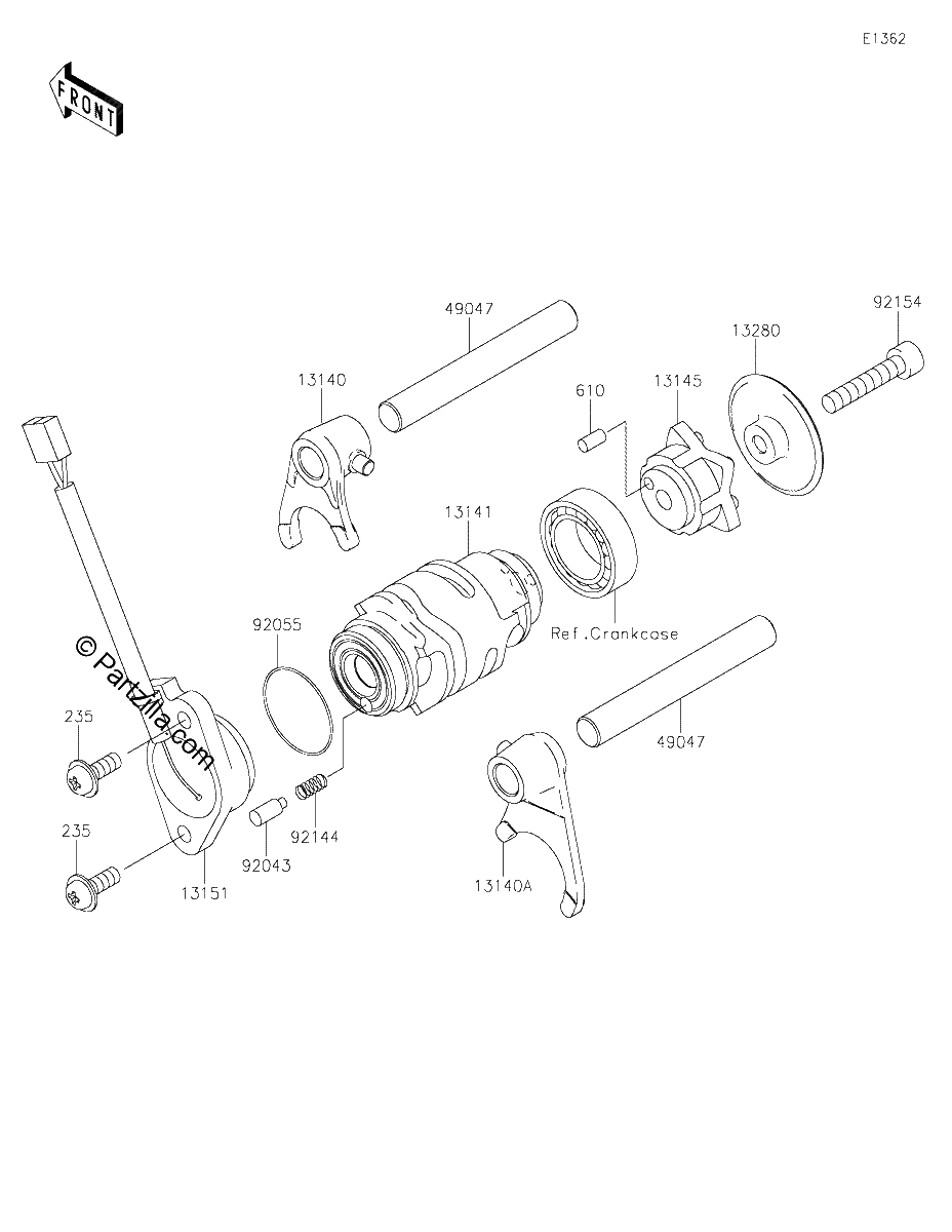 Diagrama de GEAR CHANGE DRUM SHIFT FORK S