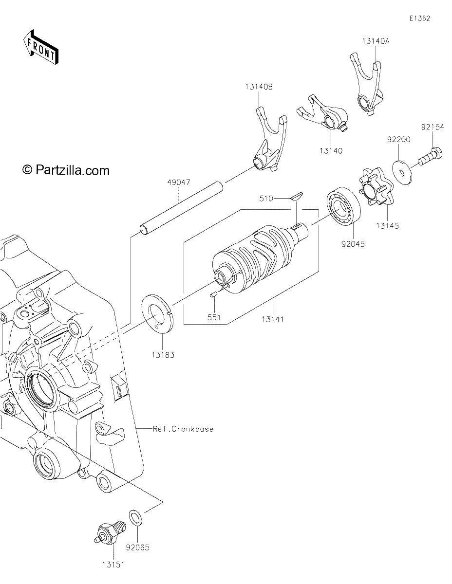 Diagrama de GEAR CHANGE DRUM SHIFT FORK S