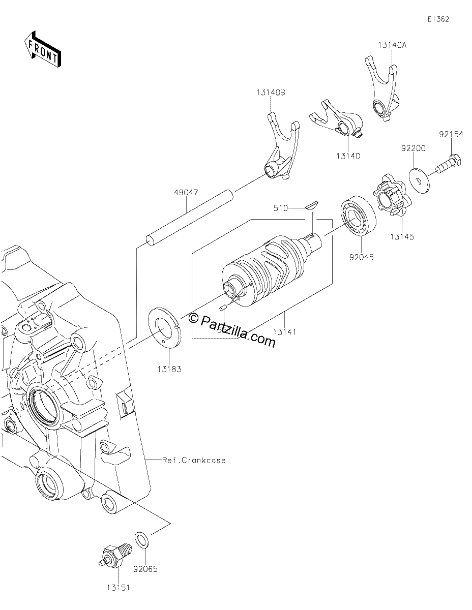 Diagrama de GEAR CHANGE DRUM SHIFT FORK S