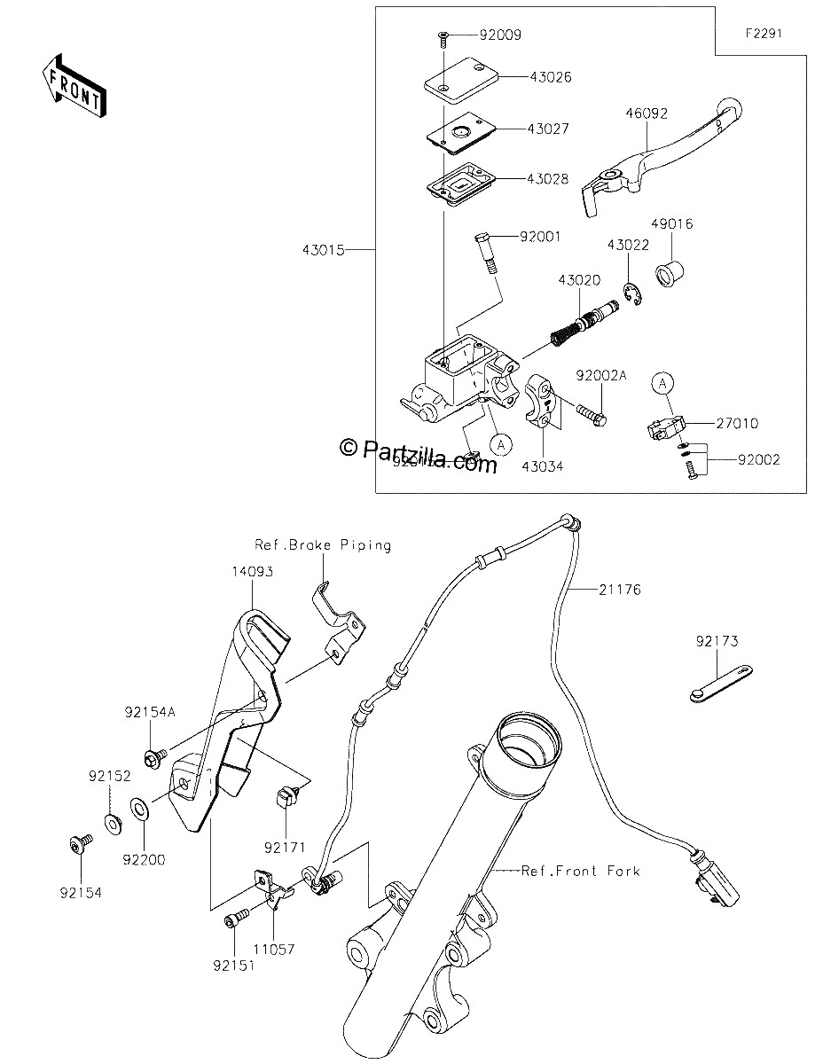 Diagrama de FRONT MASTER CYLINDER
