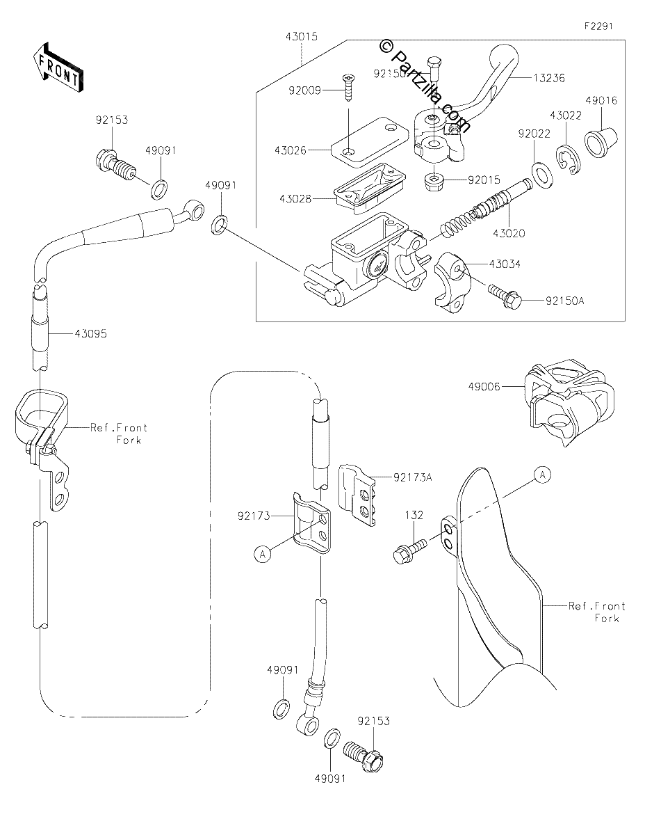 Diagrama de FRONT MASTER CYLINDER