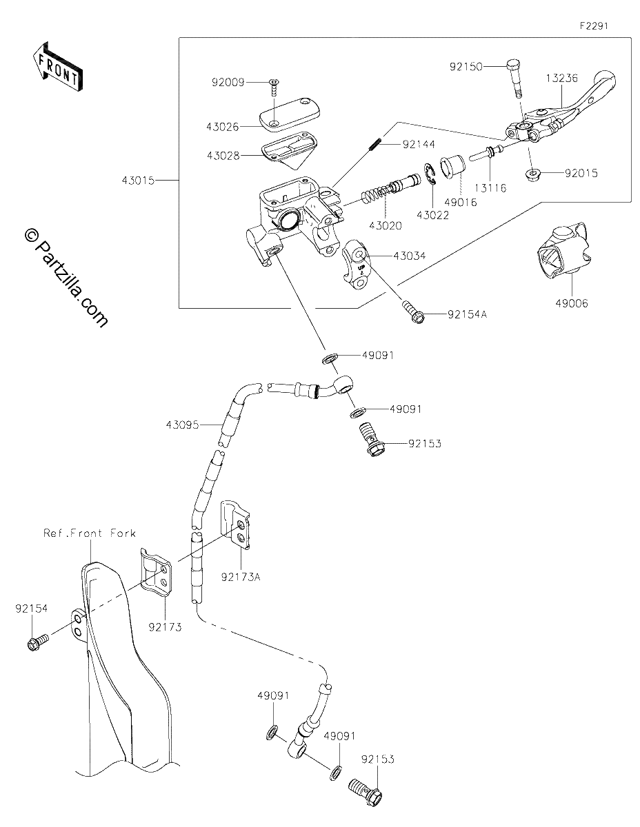 Diagrama de FRONT MASTER CYLINDER