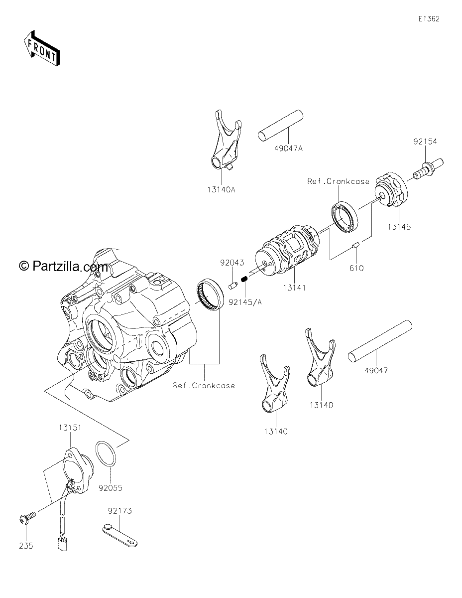 Diagrama de GEAR CHANGE DRUM SHIFT FORK S