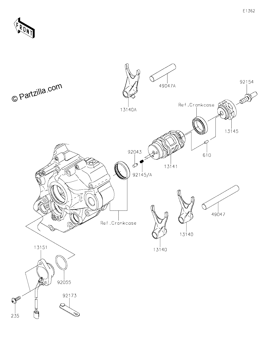 Diagrama de GEAR CHANGE DRUM SHIFT FORK S