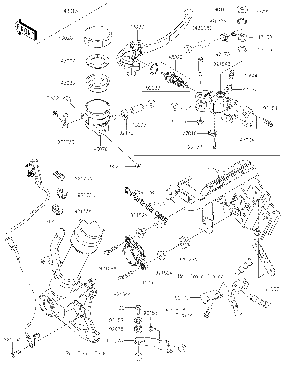 Diagrama de FRONT MASTER CYLINDER