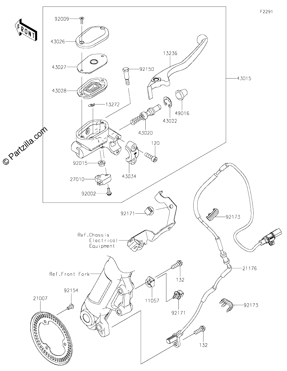 Diagrama de FRONT MASTER CYLINDER