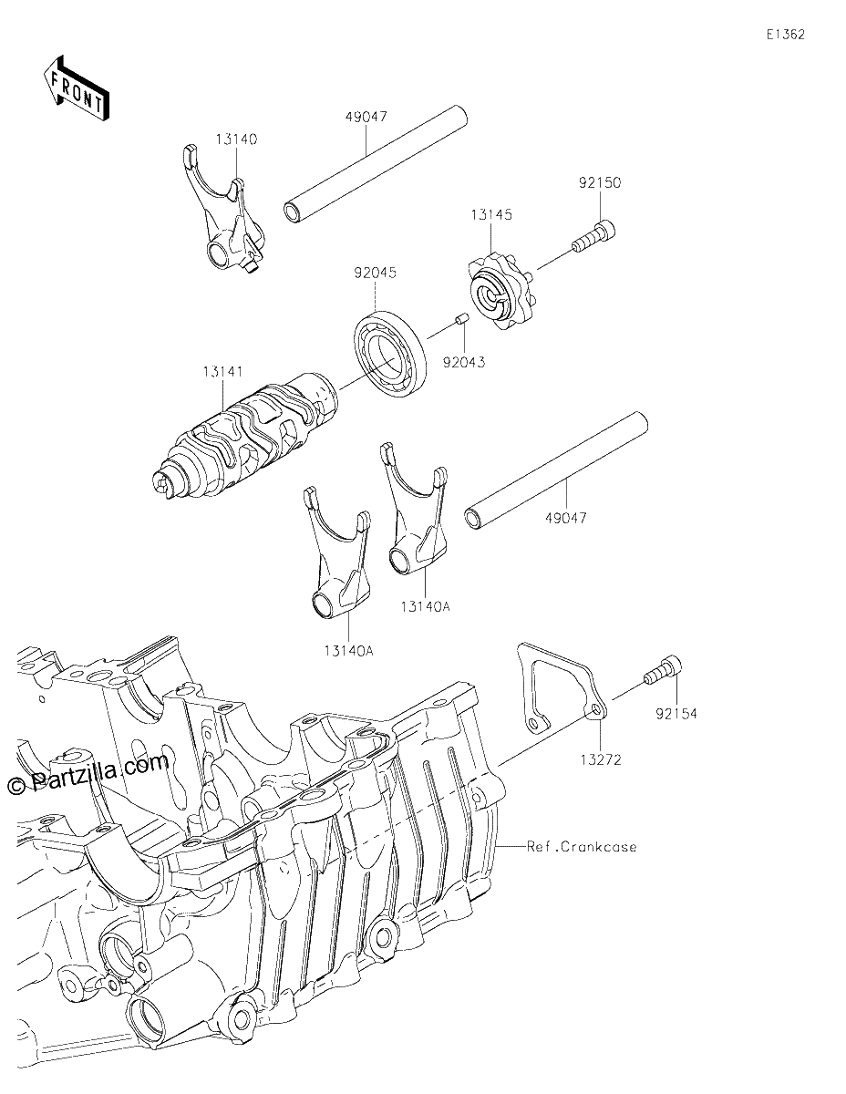 Diagrama de GEAR CHANGE DRUM SHIFT FORK S