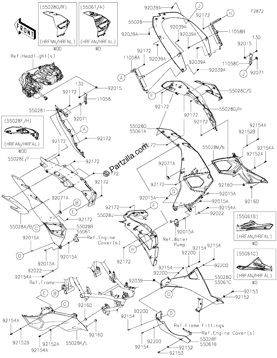 Diagrama de COWLING LOWERS HRFNN HRFAL