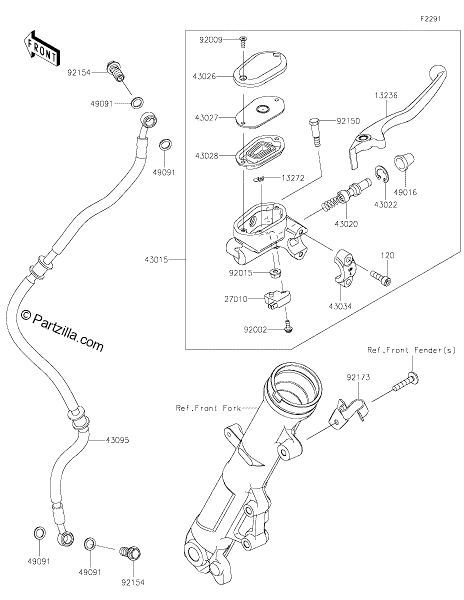 Diagrama de FRONT MASTER CYLINDER