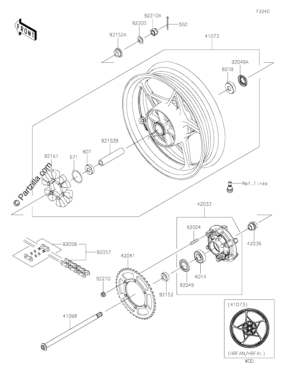 Diagrama de REAR WHEEL CHAIN