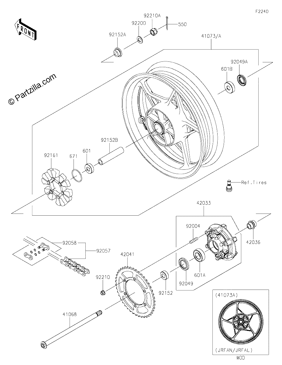 Diagrama de REAR WHEEL CHAIN