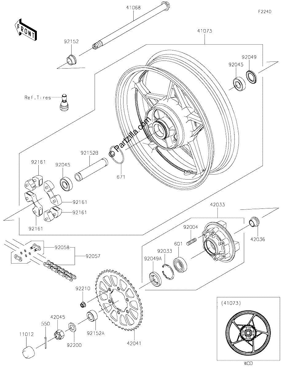 Diagrama de REAR WHEEL CHAIN