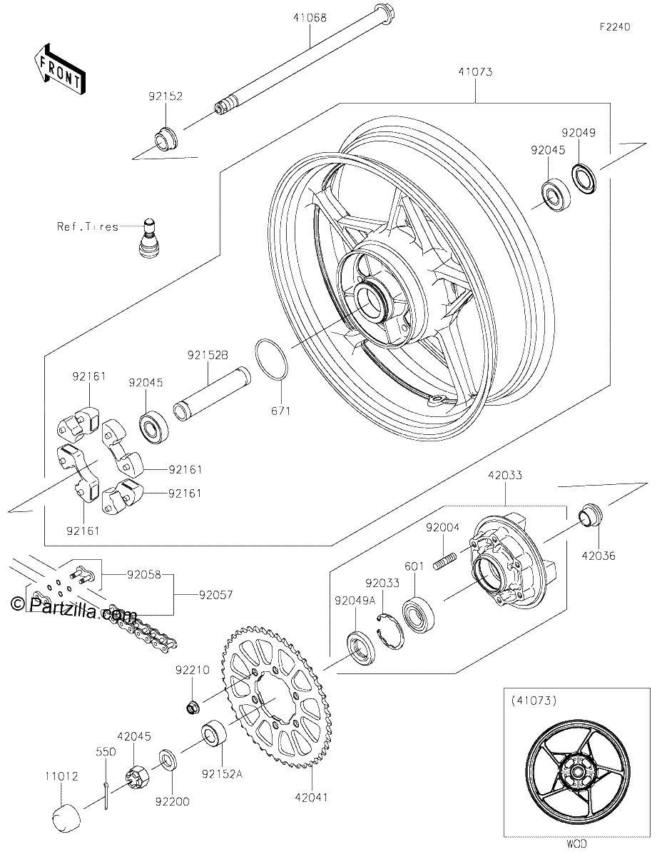 Diagrama de REAR WHEEL CHAIN
